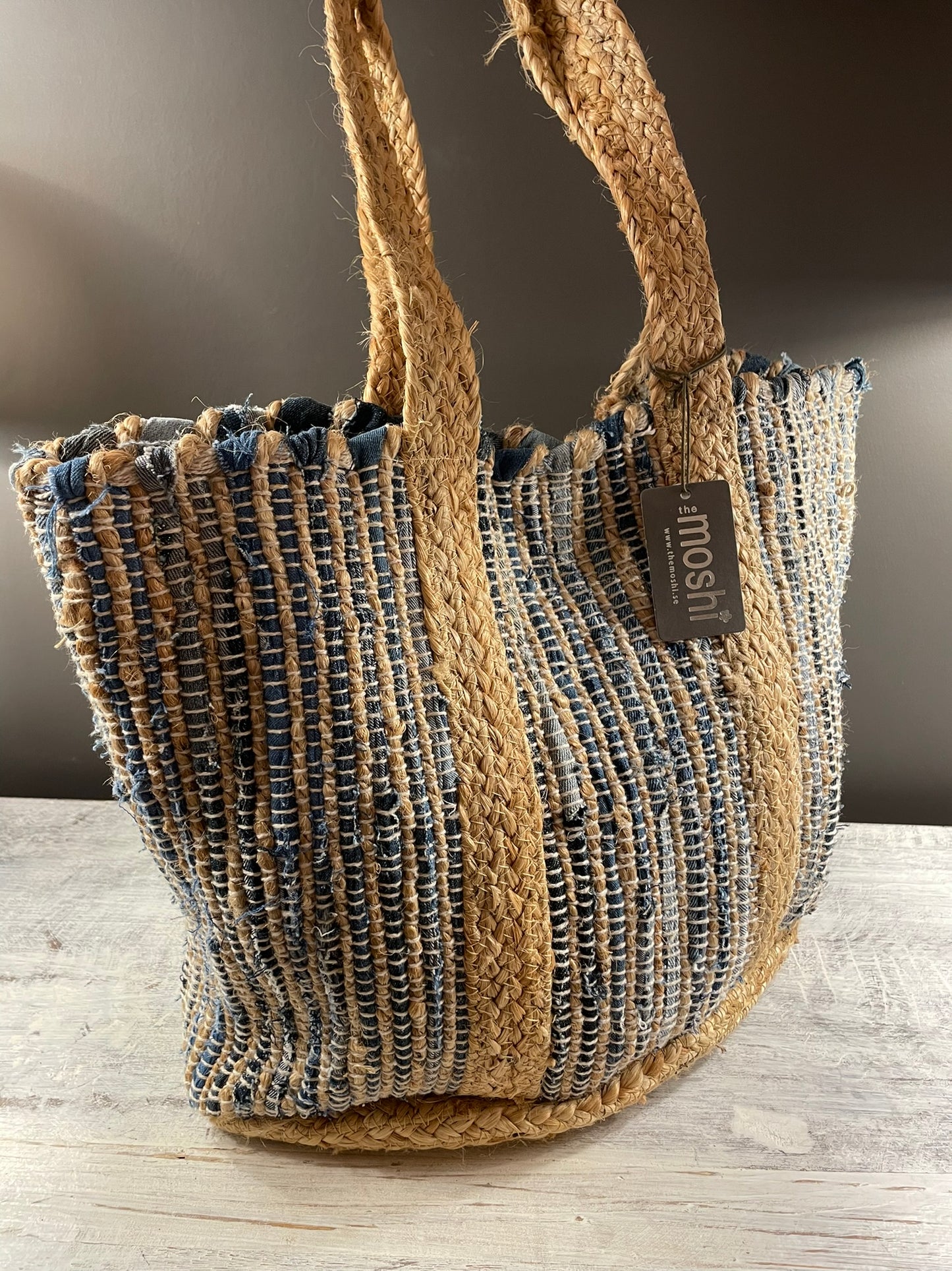Cabas Tissé Corde et Jean
