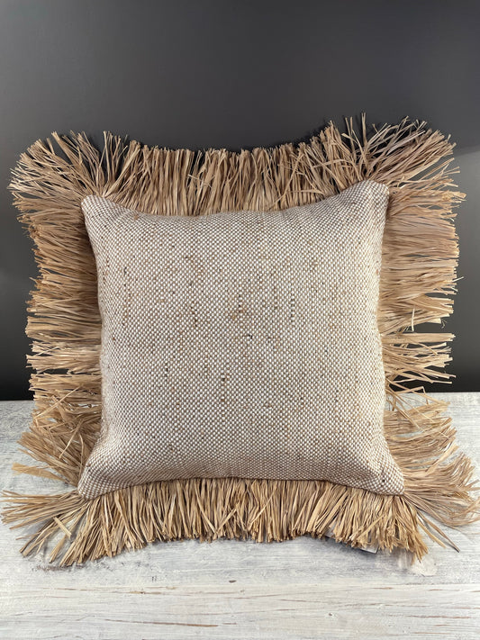 Coussin Raphia et Jute