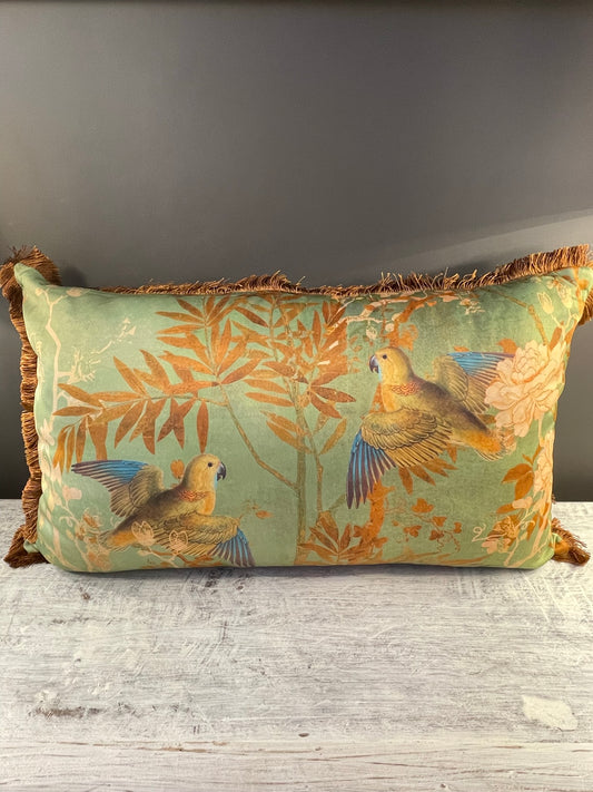 Coussin Satin Oiseau "Grand"