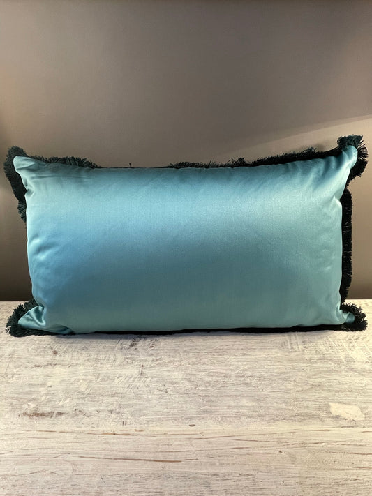 Coussin Satin Bleu et Vert